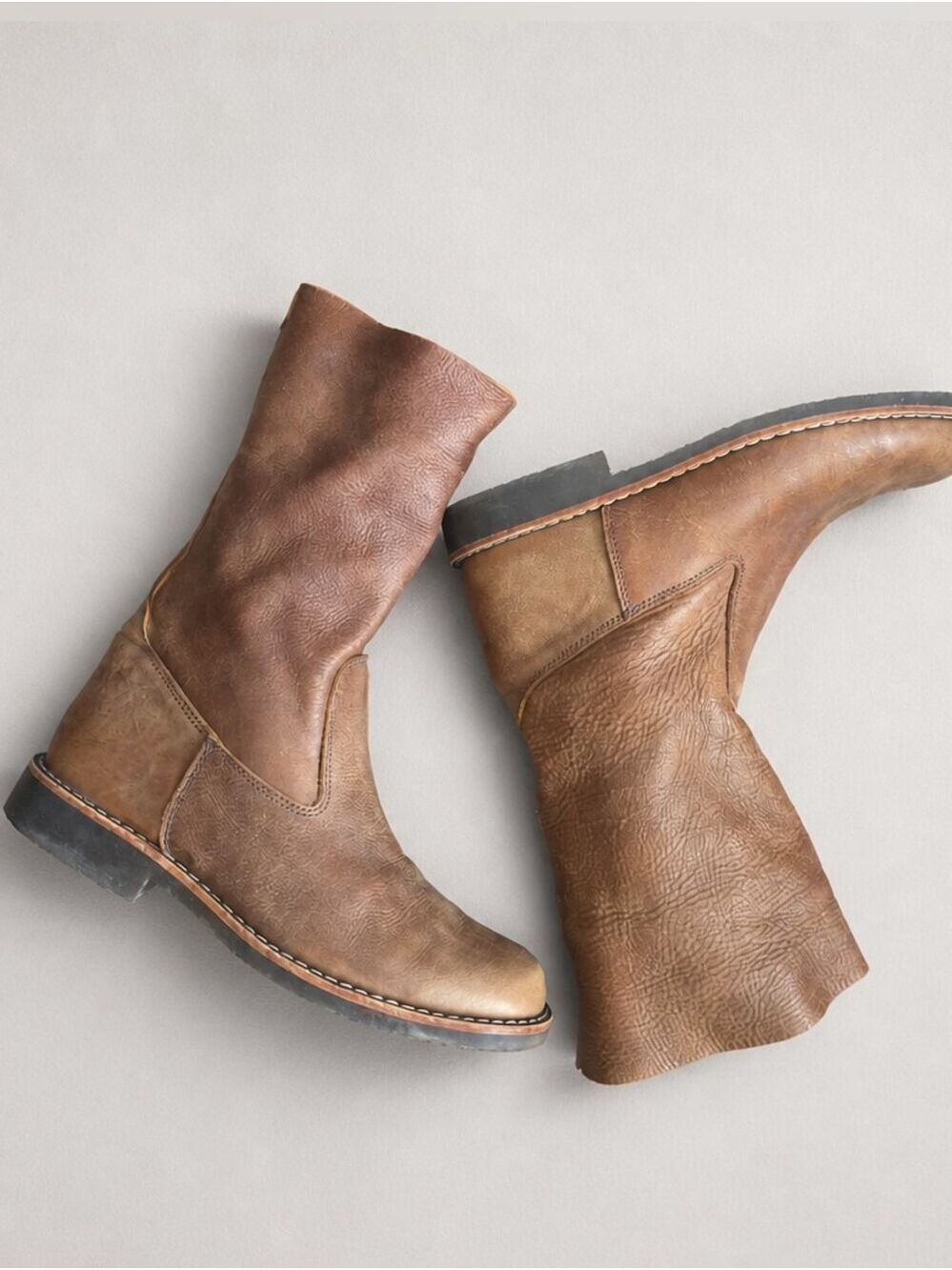 Roots Tribe Brown Leather Mid-Calf Boots - Picture 3 of 13